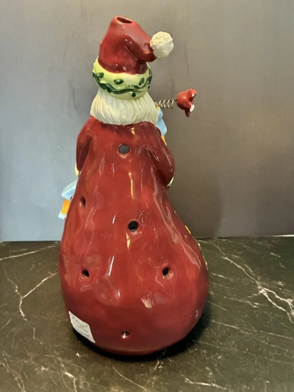 Ganz Santa Claus Christmas Figurine Candle Holder Winter Village Scene Ceramic